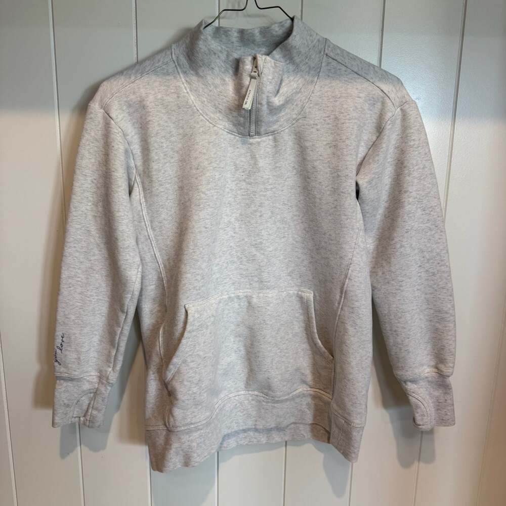 Athleta Girl Half-Zip Pullover Sweatshirt with 'Do What You Love' Embroidery